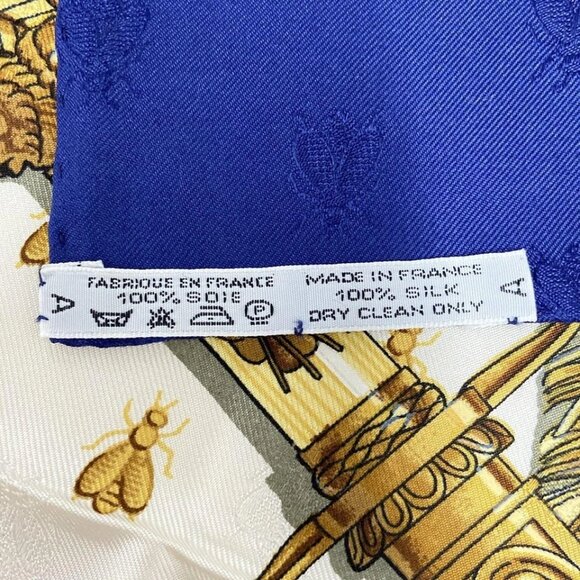 HERMES Carre 90 - Navy Beige Multi Scarf 318-072525 - Picture 4 of 4